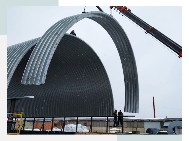 Полукруглые ангары в Благовещенске