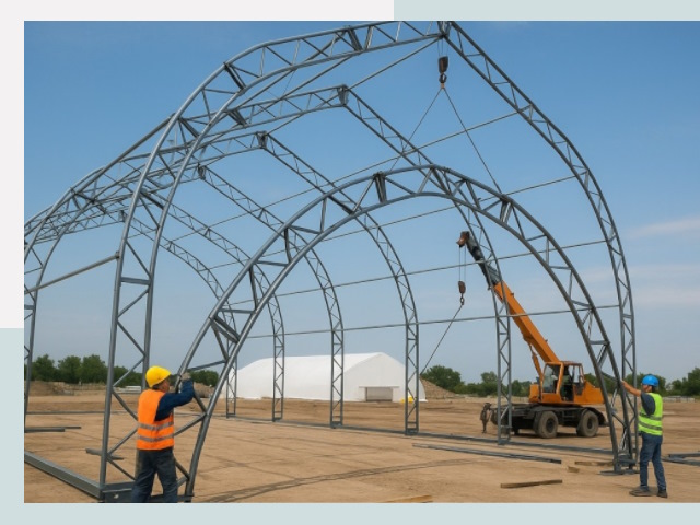 Монтаж ангаров в Благовещенске от 609 руб. - Надежно и быстро